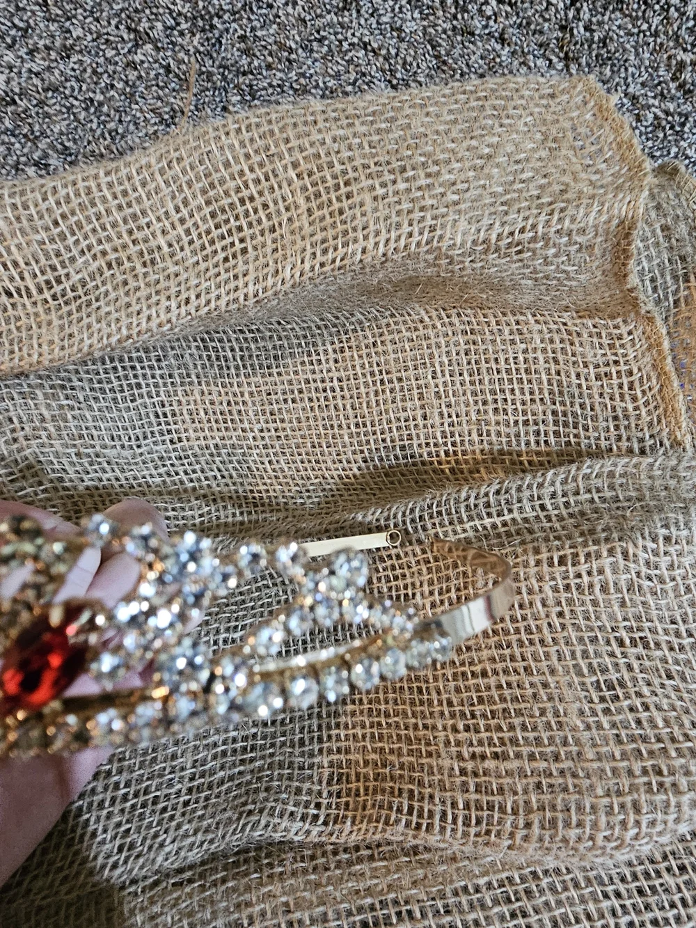 Red Gemmed Gold Tiara Crown